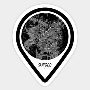 Santiago, Chile City Map - Travel Pin Sticker